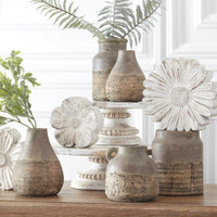 Ceramic Vase With Grey Glazed Top