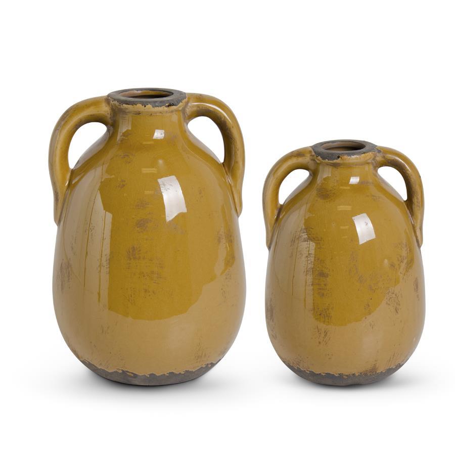 Butterscotch Crackle Glaze Terracotta Jug With Handle