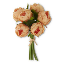 Peony Bundle Peach Real Touch 12"