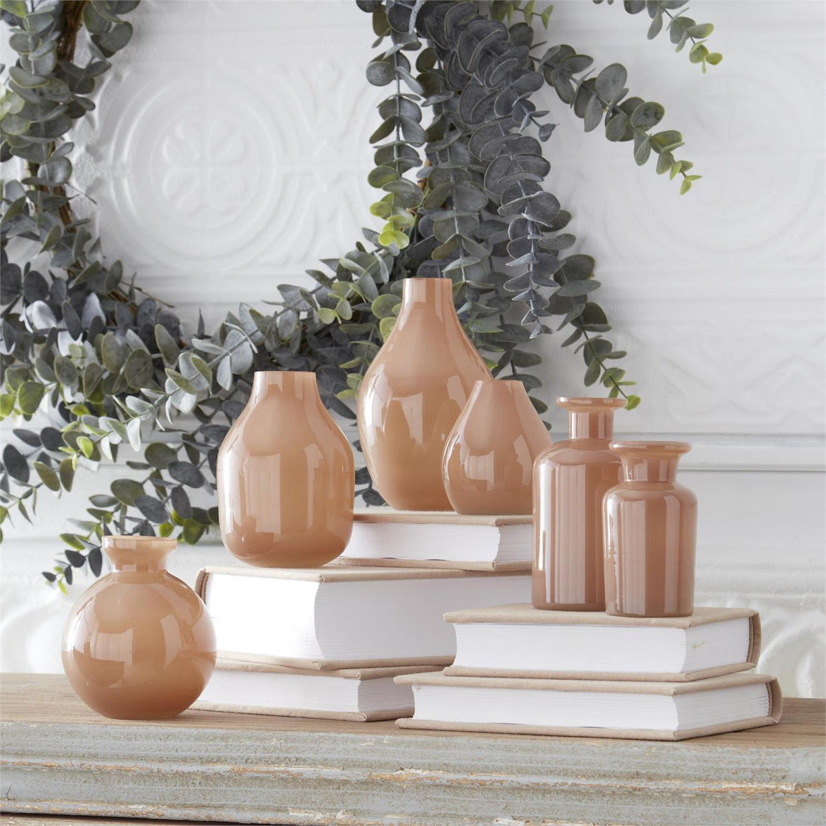 Small Beige Glass Vases