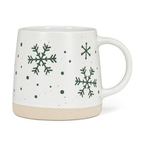 Stoneware Mug with Snowflakes