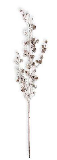 Flocked Twig and Mini Pinecone Stem 31.5"