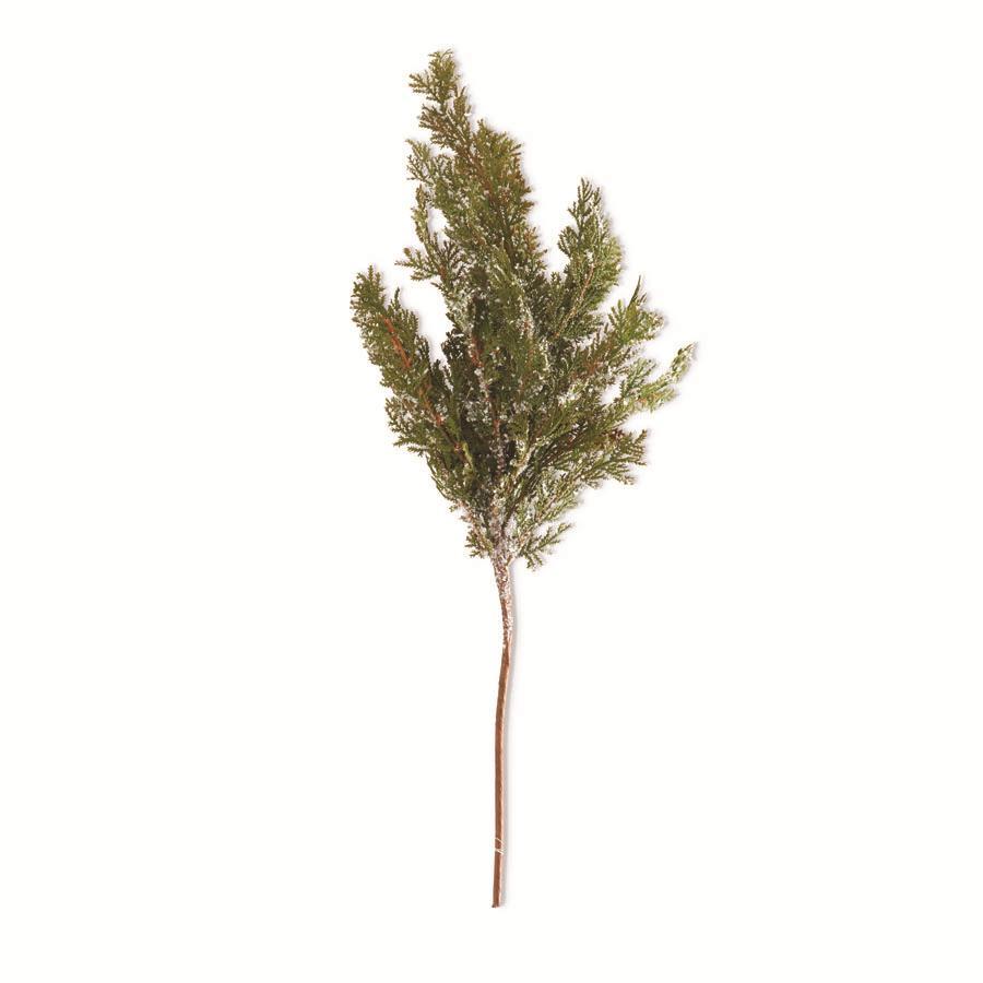 Soft Snowy Cypress Stem With Pinecones Real Touch 30"