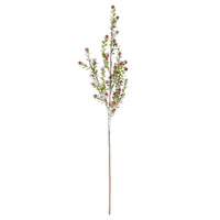 Glittered Snowy Red Berry Leaf Stem 30"