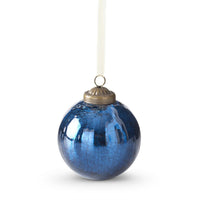 Crackled Blue Mirror Glass Ornament