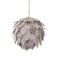 Glittered Faux Birch Wood Artichoke Ornament