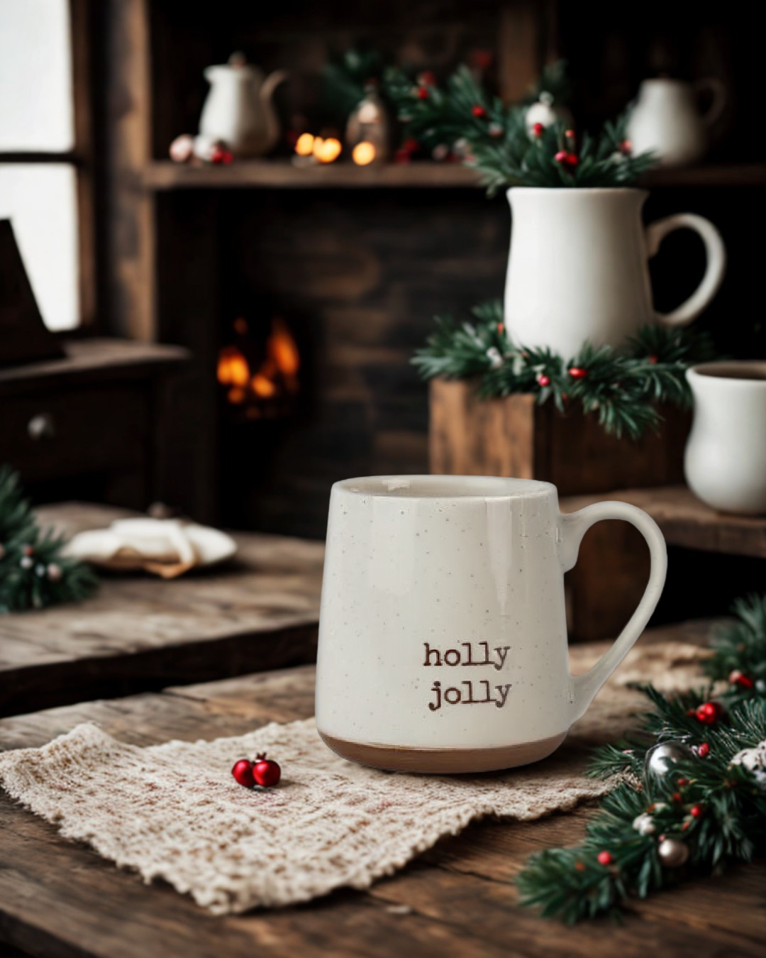 Christmas Speckled Ceramic Mug