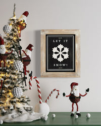 Reversible Wood Boo and Snow Sign