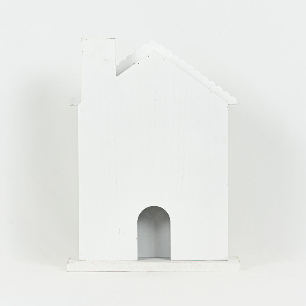 Wood Cutout House Two Story
