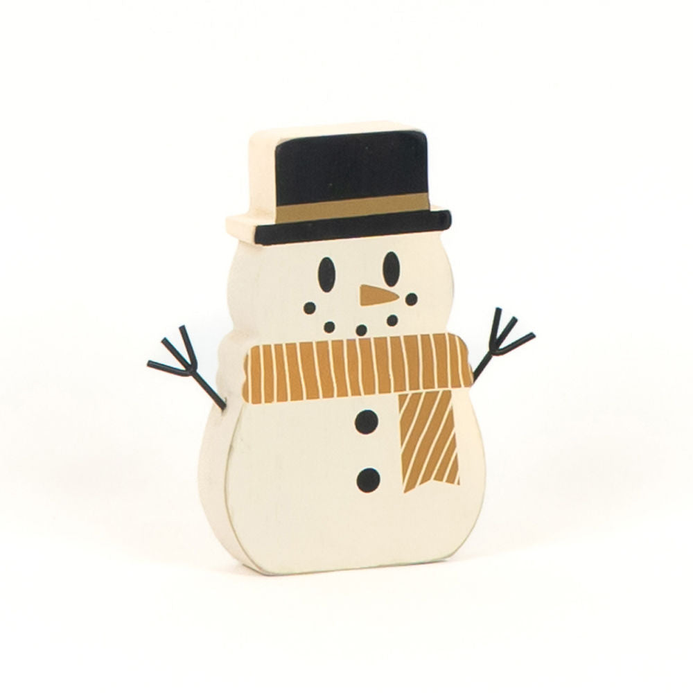 Chunky Wood Snowman Sitter