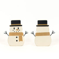 Chunky Wood Snowman Sitter