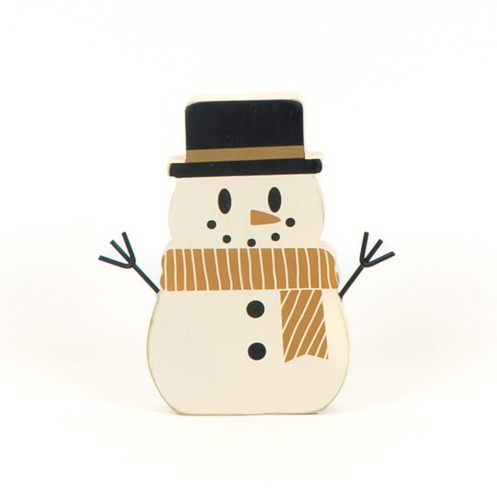 Chunky Wood Snowman Sitter