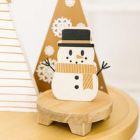 Chunky Wood Snowman Sitter