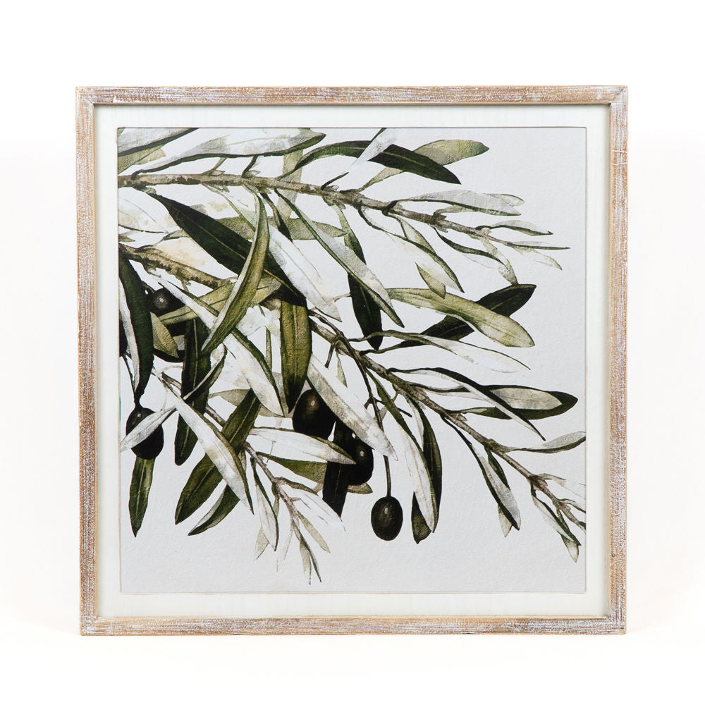 Reversible Pine Trees and Olive Branches Wood Sign