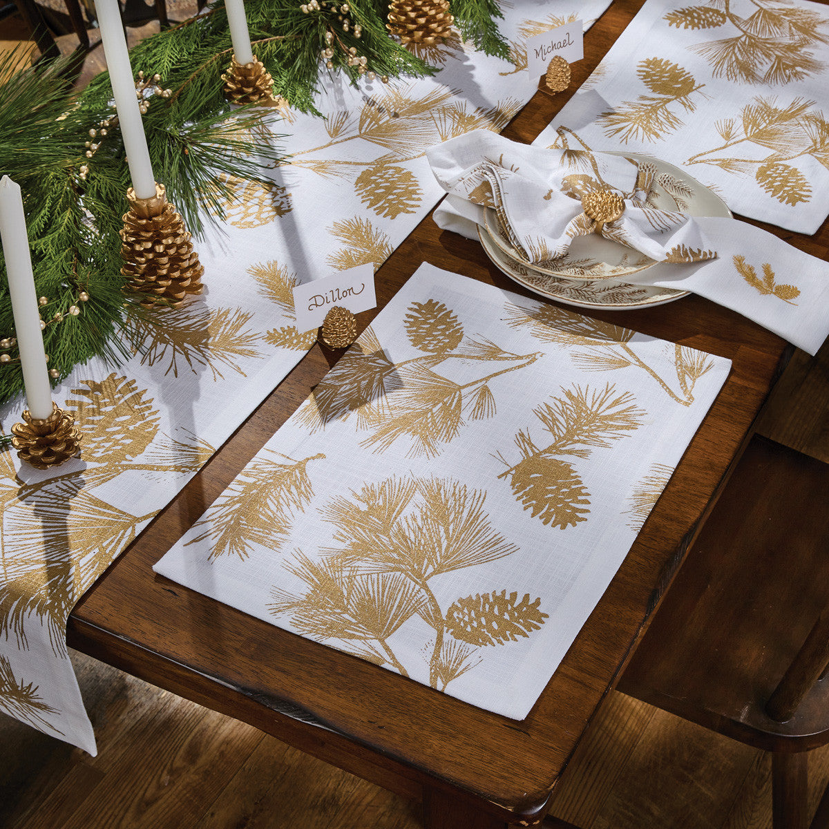 Gold Pinecone Textile Collection