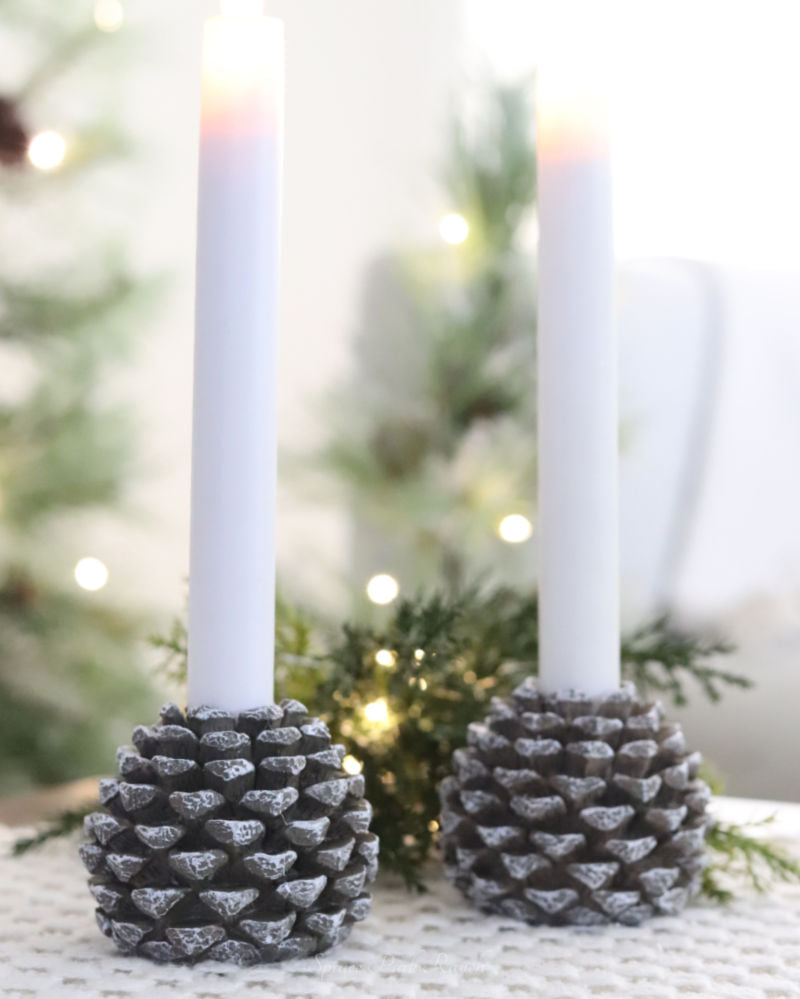 Pinecone Taper Candle Holder Small