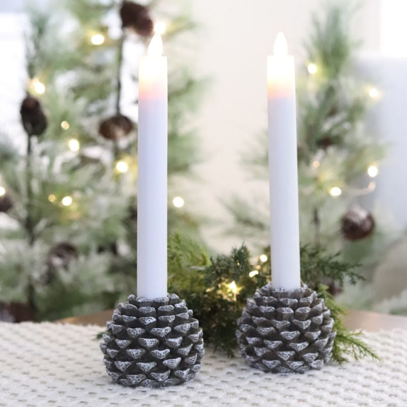Pinecone Taper Candle Holder Small