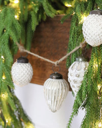 Mercury Glass Acorn Garland Whitewashed