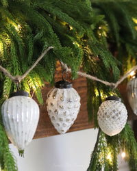 Mercury Glass Acorn Garland Whitewashed