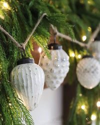 Mercury Glass Acorn Garland Whitewashed
