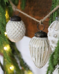 Mercury Glass Acorn Garland Whitewashed