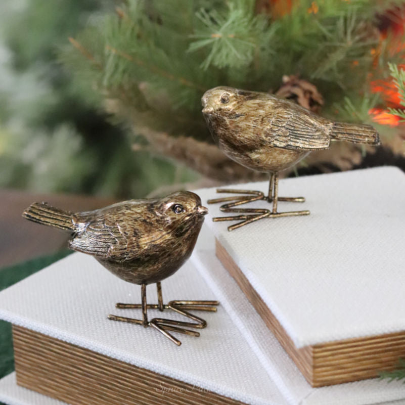 Antique Gold Resin Bird