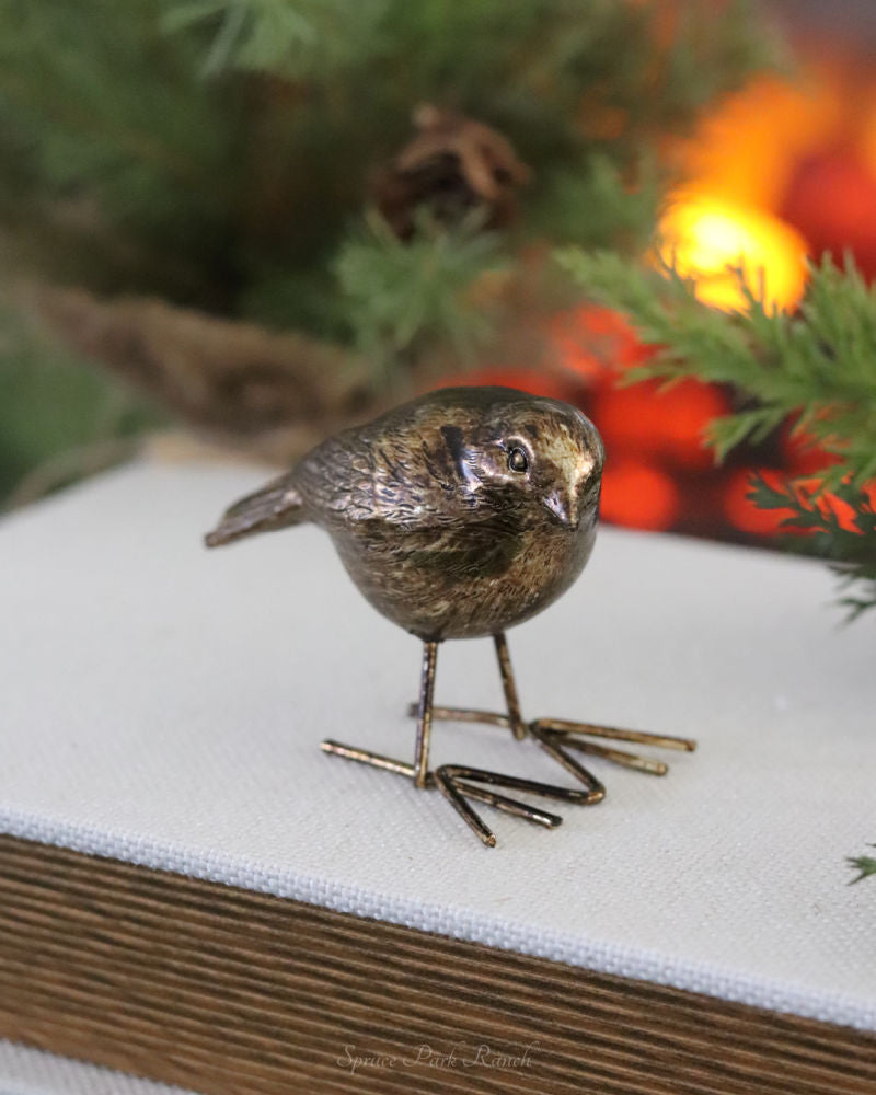 Antique Gold Resin Bird