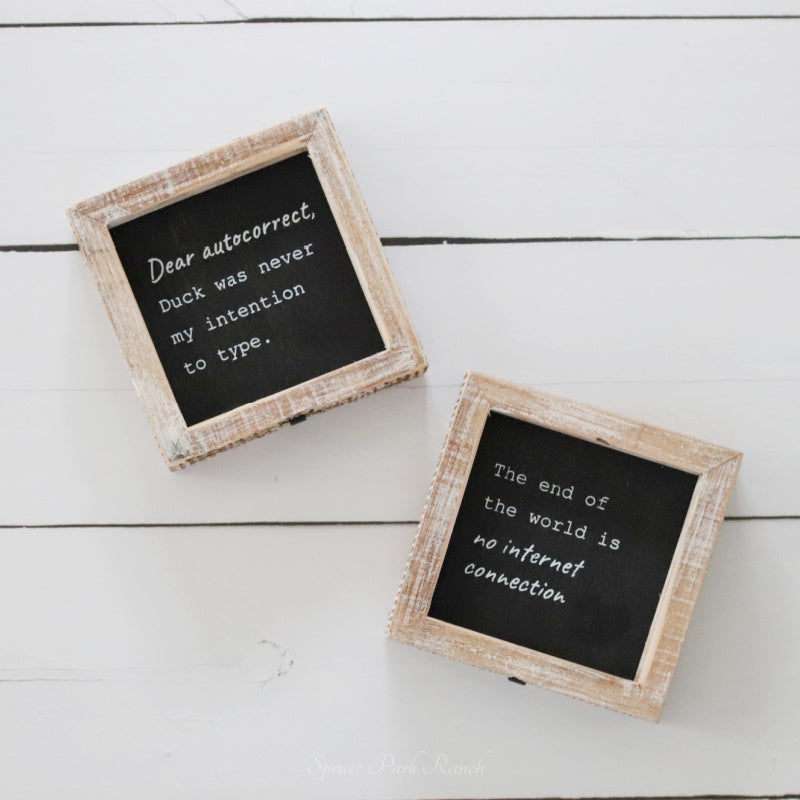 Reversible Autocorrect and No Internet Sign