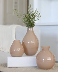 Small Beige Glass Vases