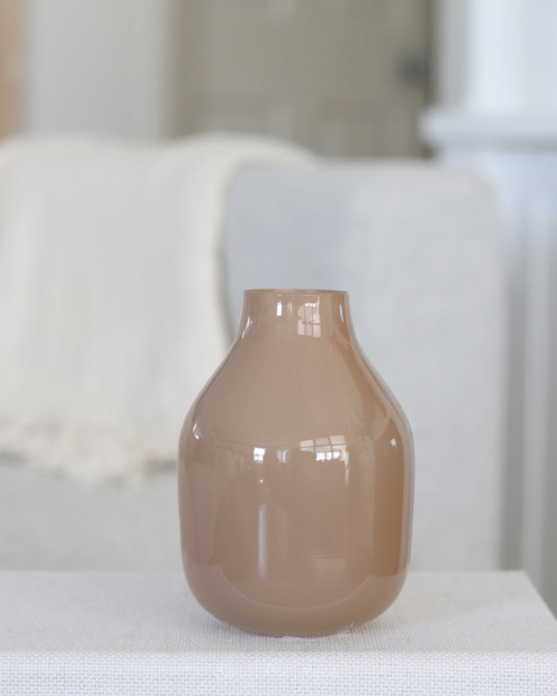 Small Beige Glass Vases