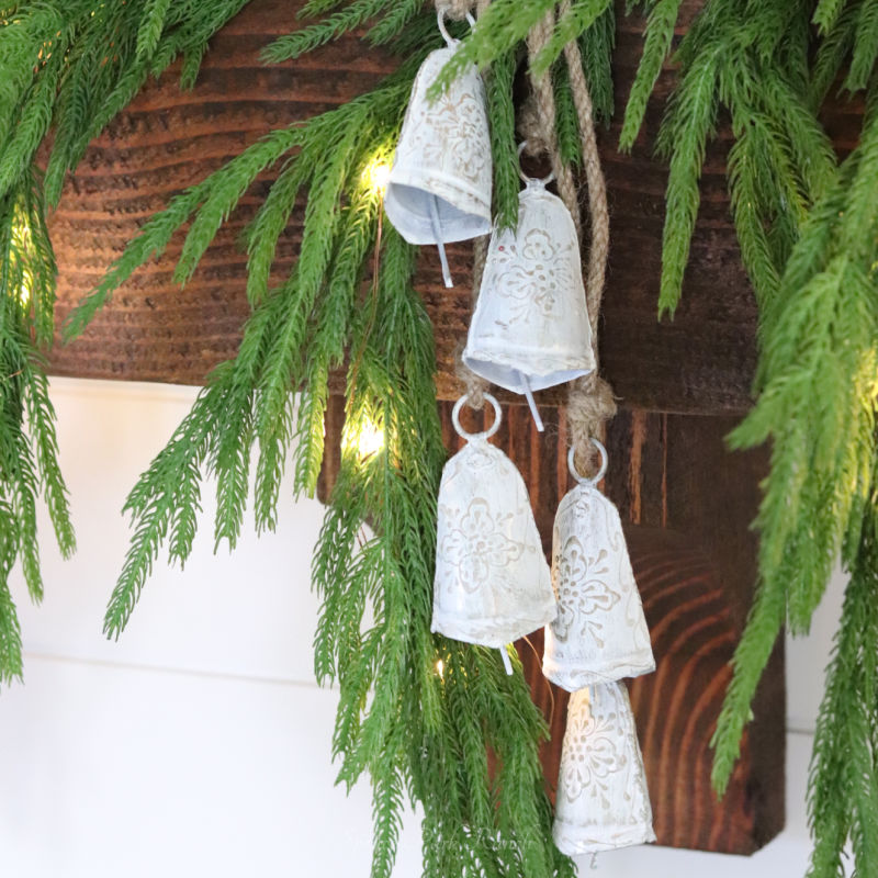 Balsam Bell and Jute Rope Swag White