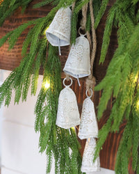 Balsam Bell and Jute Rope Swag White