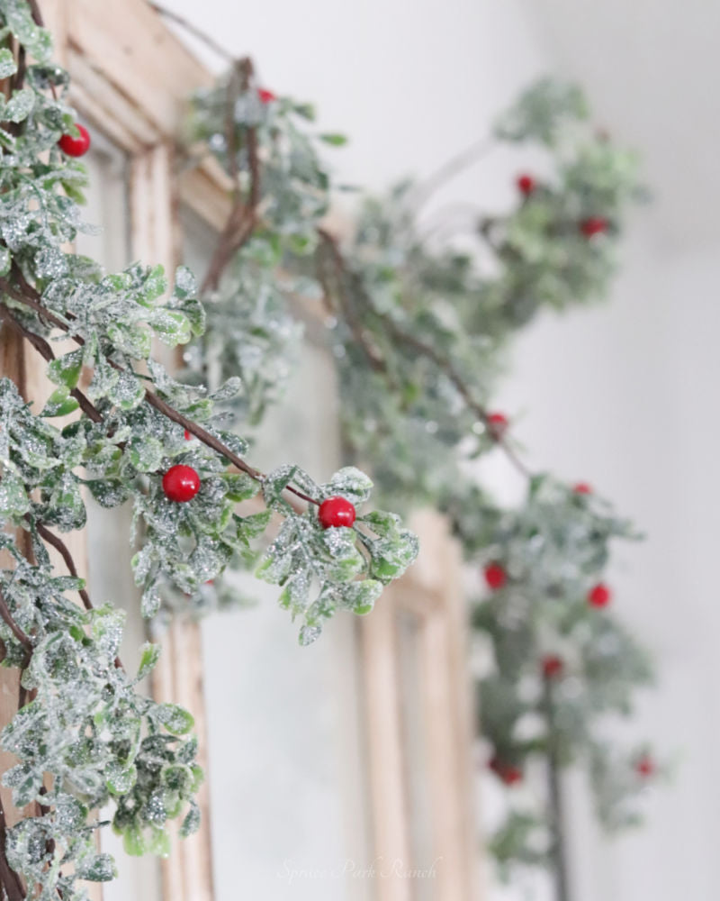 Glittered Mistletoe Greenery Collection