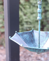 Metal Patina Umbrella Hanging Bird Feeder