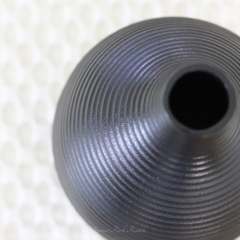 Black Long Neck Metal Vase