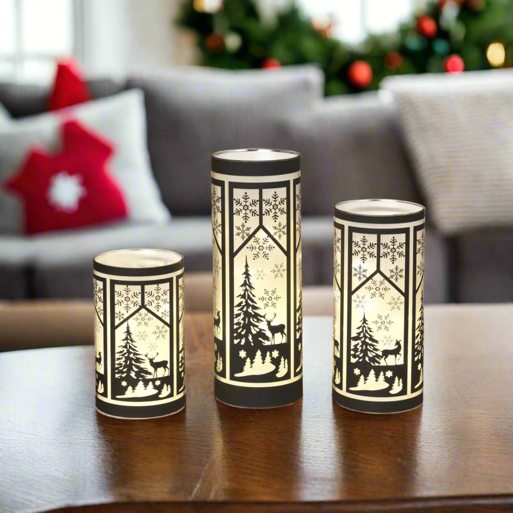 Black and White Winter Scene Cylinder