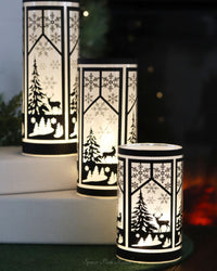 Black and White Winter Scene Cylinder