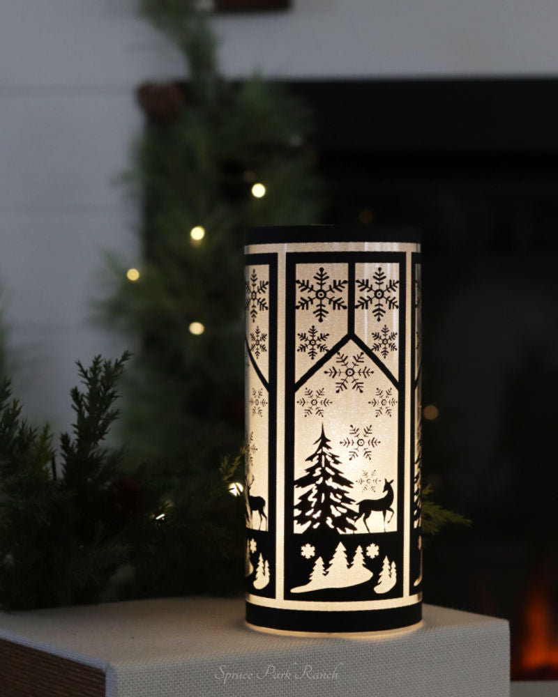 Black and White Winter Scene Cylinder