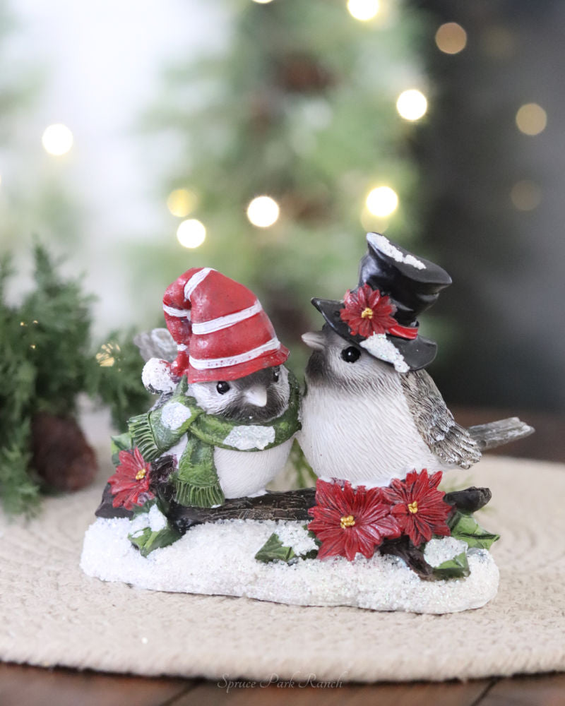 Bundled Up Bird Couple