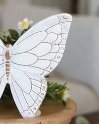 White Resin Butterfly Stand