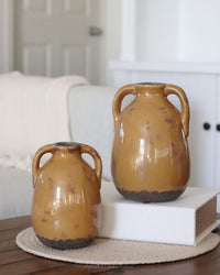 Butterscotch Crackle Glaze Terracotta Jug With Handle