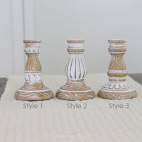 Whitewashed Candle Stick Holder