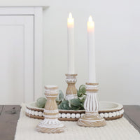 Whitewashed Candle Stick Holder