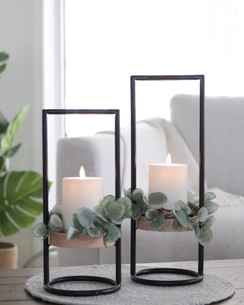 Iron Frame Candle Riser Black