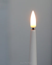 Deluxe Home Cream LED Shiny Tapers Candle Set 11"