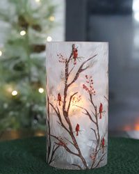 Cardinal and Branches Candle Holder