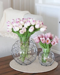 Glass Jar with Black Chicken Wire