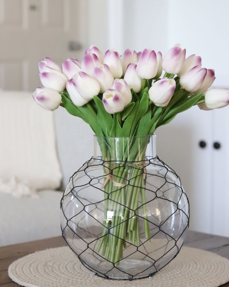 Glass Jar with Black Chicken Wire