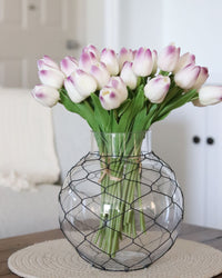 Glass Jar with Black Chicken Wire