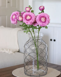 Glass Jar with Black Chicken Wire